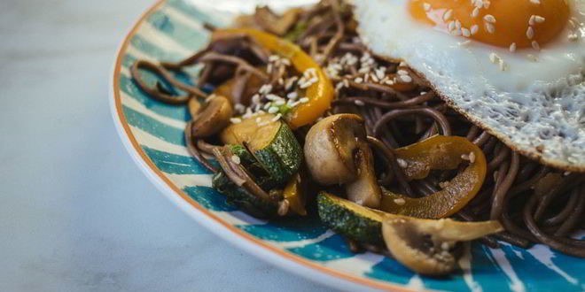 Рецепт гречневая лапша с овощами