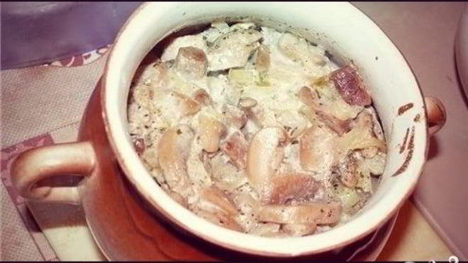 Рецепт Белые грибы в горшочке