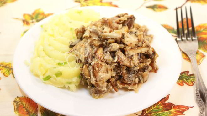 Рецепт Белые грибы в сметане с картофелем