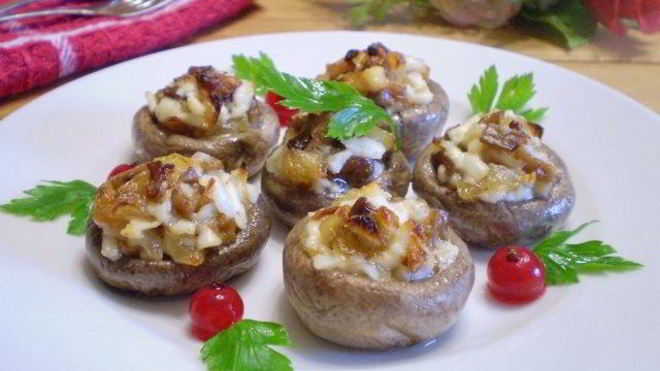 Рецепт Грибы фаршированные в духовке