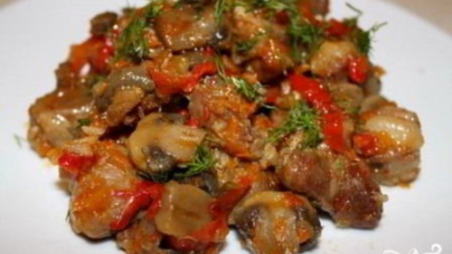 Рецепт Грибы с овощами в мультиварке