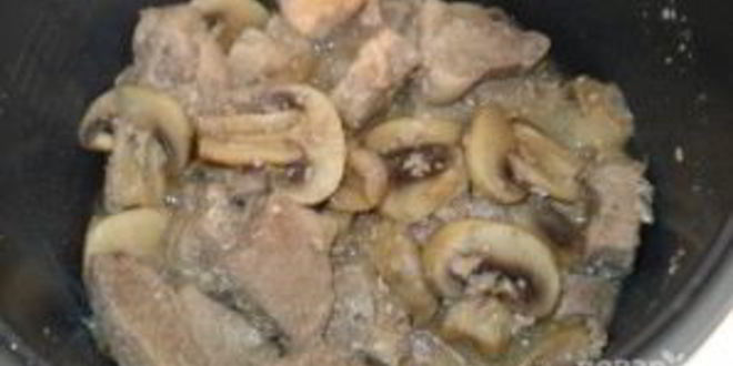 Рецепт грибы со свининой в мультиварке