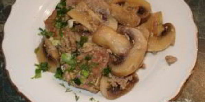Рецепт грибы со свининой в мультиварке