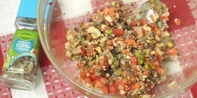 Рецепт шампиньоны фаршированные с креветками и клюквой