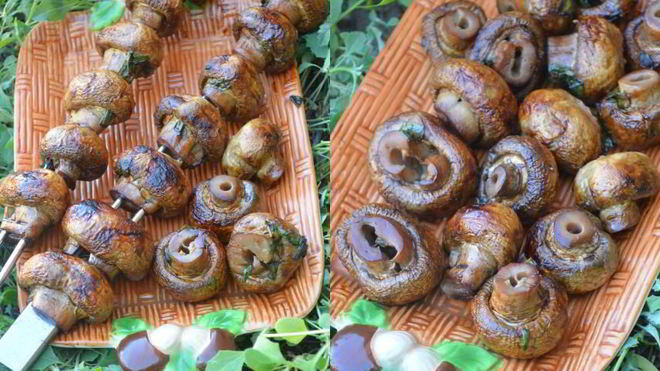 Рецепт Шампиньоны на мангале