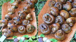 Рецепт Шампиньоны на мангале