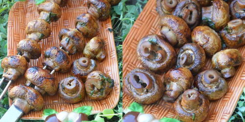 Как приготовить шампиньоны на мангале