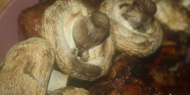 Рецепт шампиньоны с чесночным ароматом на мангале