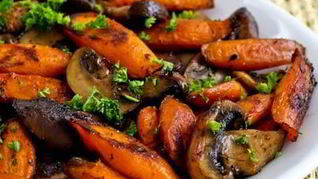 Рецепт Шампиньоны с морковью