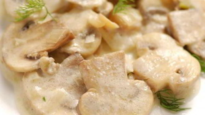Рецепт Шампиньоны в сливочном соусе