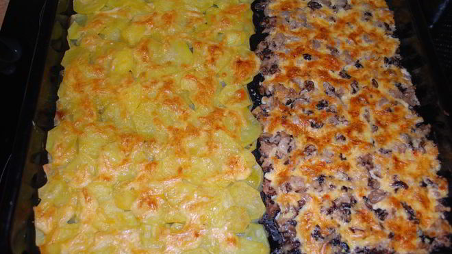 Рецепт Сморчки запеченные под сыром с картофелем