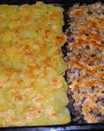 Сморчки запеченные под сыром с картофелем