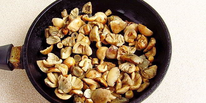 Рецепт сыроежек тушенных с овощами в сметаннома соусе