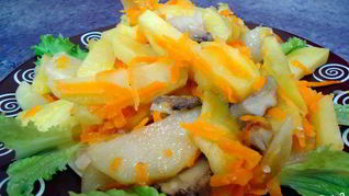 Рецепт Вешенки, тушенные с картошкой