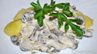 Рецепт Вешенки, тушенные в сметане