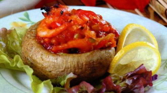 Рецепт Запеченные фаршированные грибы