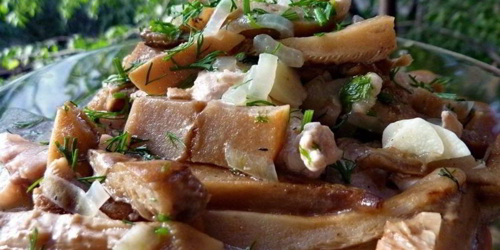 Рецепт лисички жареные с луком