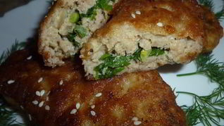 Рецепт Котлетки с черемшой и петрушкой