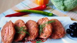 Рецепт Котлеты из фарша лосося с зеленым луком