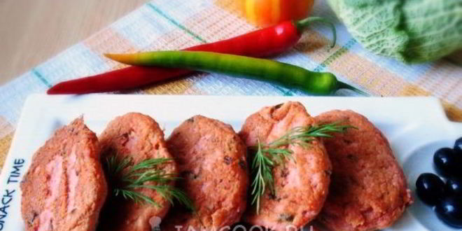 Рецепт котлеты из фарша лосося с зеленым луком