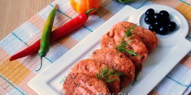 Рецепт котлеты из фарша лосося с зеленым луком