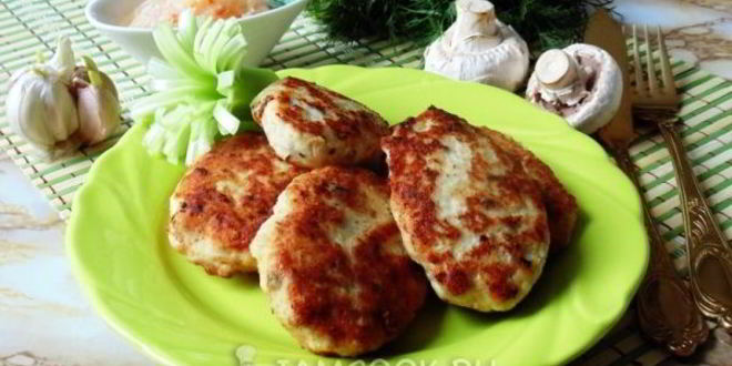 Рецепт котлеты из индейки с квашеной капустой и грибами