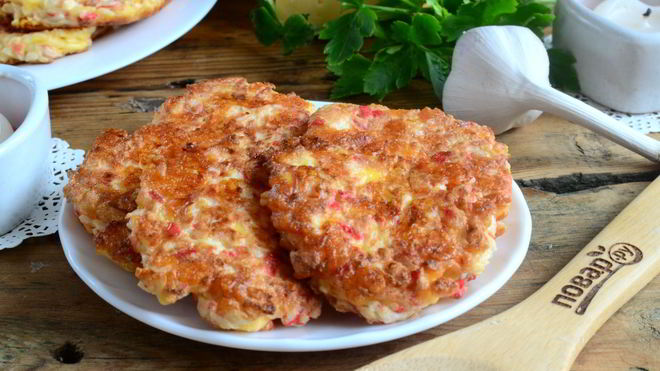 Рецепт Котлеты из крабовых палочек с сыром