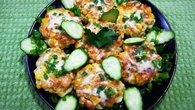 Рецепт Котлеты из курицы и кукурузы