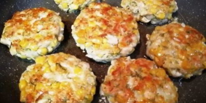 Рецепт котлеты из курицы и кукурузы
