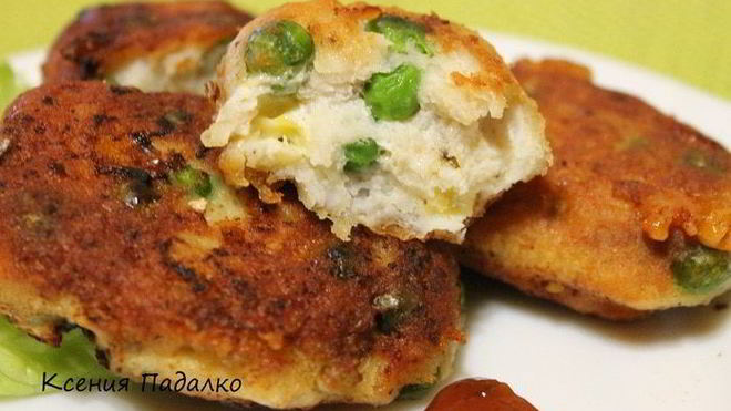 Рецепт Котлеты из судака с зеленым горошком