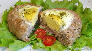 Рецепт Котлеты, запеченные с яйцами