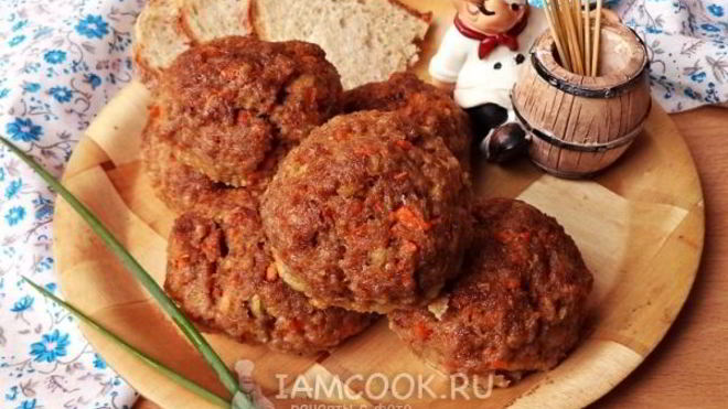 Рецепт Мясные котлеты с морковью в духовке