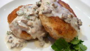 Рецепт Рыбные котлеты в грибном соусе
