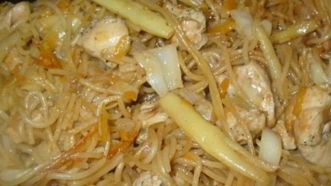 Рецепт Лапша по-китайски с курицей