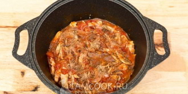 Рецепт лапша с курицей в томатном соусе