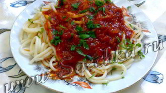 Рецепт Лапша с помидорами и сыром