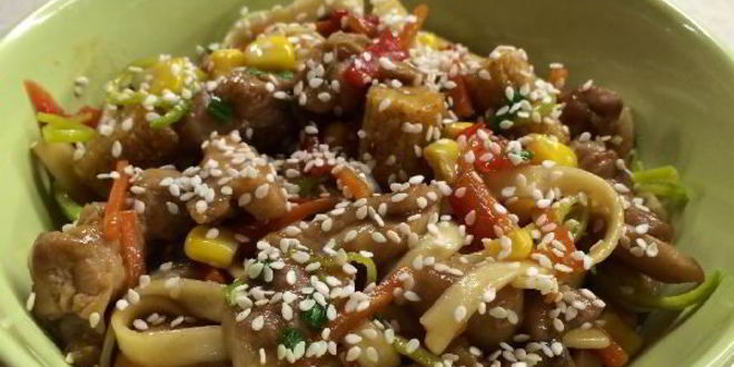Рецепт лапши удона с курицея терияки
