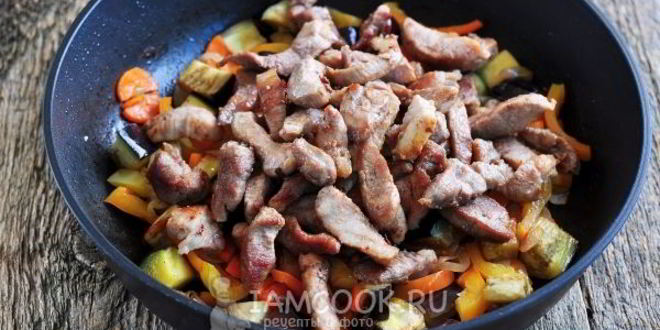 Рецепт лапша удон со свининой и овощами