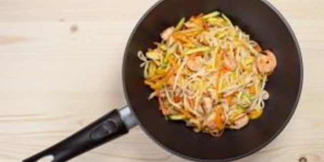 Рецепт лапша вок с креветками