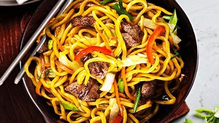 Рецепт Лапша вок со свининой и овощами