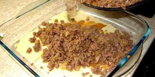 Рецепт лазанья с фаршем и грибами
