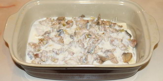 Рецепт лазанья с курицей и грибами