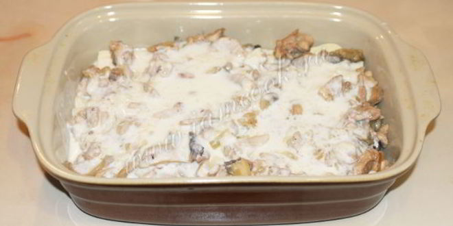 Рецепт лазанья с курицей и грибами