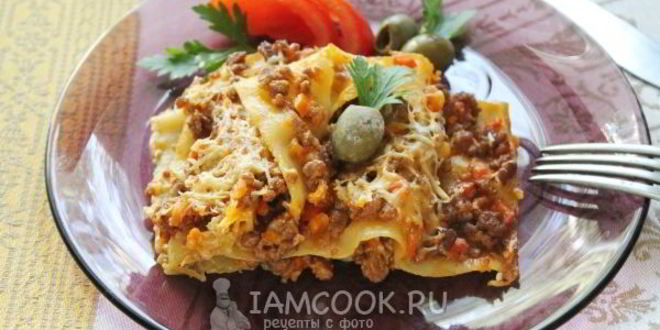 Рецепт мясная лазанья