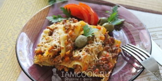 Рецепт мясная лазанья