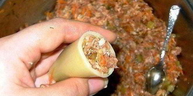 Рецепт фаршированные каннеллони, запеченные с сыром