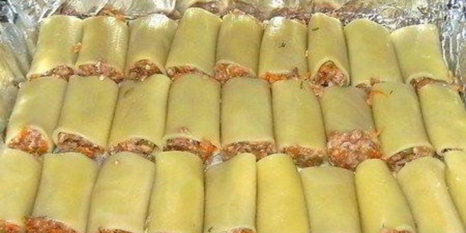 Рецепт фаршированные каннеллони, запеченные с сыром