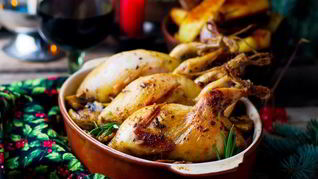 Рецепт Фаршированные перепела со спагетти и овощами