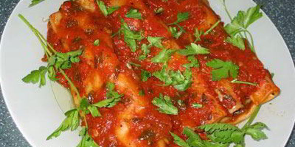 Рецепт каннелони с козьим сыром и орехами под соусом бешамель