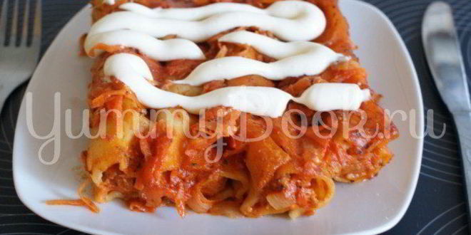 Рецепт каннеллони с фаршем в томатном соусе